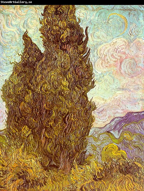 Vincent Van Gogh Two Cypresses